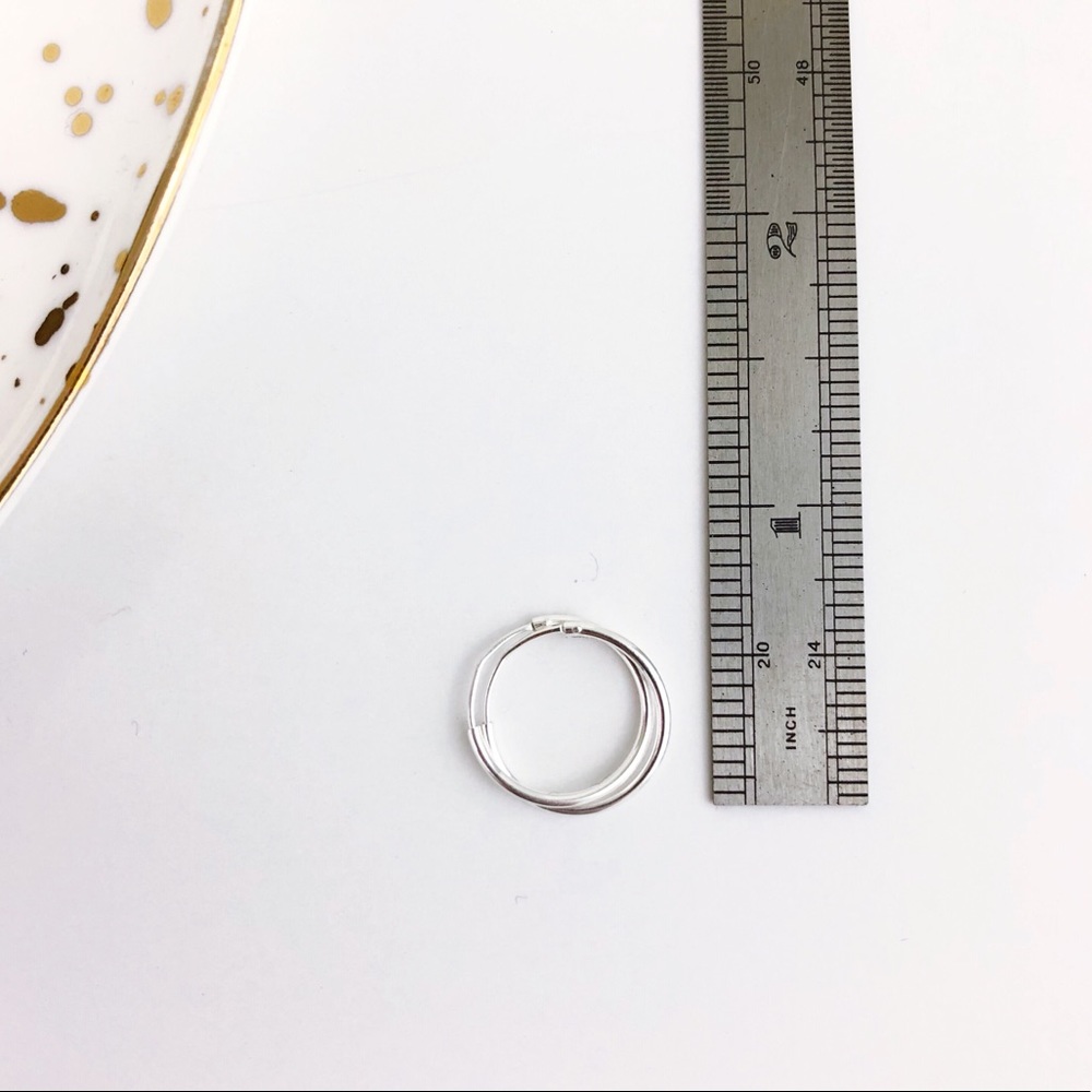 Sterling Silver Minimalist Endless Hoop Earring - Picture 4 of 7